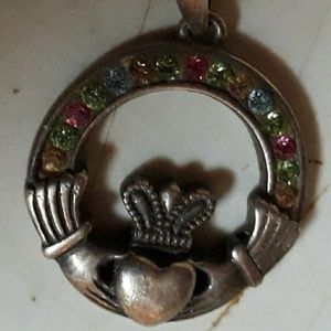 Claddagh Jem Silver Necklace Pendant